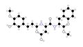 advantame molecule, structural chemical formula, ball-and-stick model, isolated image food additive e969