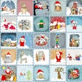 Advent Calendar cards seamless pattern Royalty Free Stock Photo