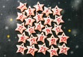 Advent calendar from gingerbread star cookies. Numbers from 1 to Royalty Free Stock Photo