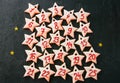 Advent calendar from gingerbread star cookies. Numbers from 1 to Royalty Free Stock Photo