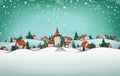 Advent calendar with village winter landscape