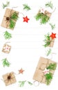 Advent calendar Wrapped gifts christmas decoration Flat lay
