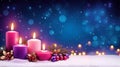 Advent Candles In Christmas Wreath Royalty Free Stock Photo