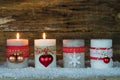 Advent decoration with two burning candles Royalty Free Stock Photo