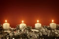 Advent time four candles burning Royalty Free Stock Photo