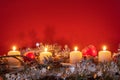 Advent time four candles burning Royalty Free Stock Photo