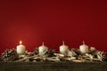 Advent time one candles burning Royalty Free Stock Photo