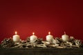 Advent time three candles burning Royalty Free Stock Photo