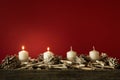 Advent time two candles burning Royalty Free Stock Photo