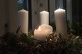Advent wreath on the first advent