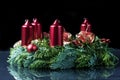 Advent wreath with four red candles Royalty Free Stock Photo