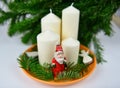 Advent wreath with Santa Claus