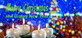 Advent Wreath with text Merry Christmas Royalty Free Stock Photo
