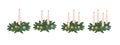 Advent wreaths set with candles.Vector illustration in flat style Royalty Free Stock Photo