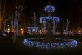 Advent in Zagreb - Zrinjevac park decorated by Christmas lights Royalty Free Stock Photo