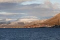 Adventfjorden and city of Longyearbyen, Svalbard Royalty Free Stock Photo