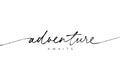 Adventure awaits ink brush vector lettering.