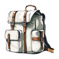 Adventure backpack icon isolated