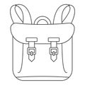 Adventure backpack icon, outline style