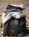 Backpack and clothes for travel. Royalty Free Stock Photo