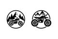 Adventure bike vector silhouette bundle Royalty Free Stock Photo