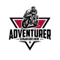 Adventure biker emblem logo vector art isolated. Biker logo vector