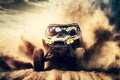 Adventure buggy extreme ride on dirt track, sports