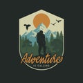 Adventure calling design, hand drawn line style with digital color