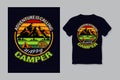 Adventure is Calling Happy Camper VINTAGE Camping T Shirt Vector