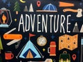 Adventure camping clip art design Royalty Free Stock Photo