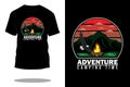 Adventure camping time retro vintage t shirt design Royalty Free Stock Photo