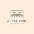 adventure canoe kayaking logo vector symbol illustration design