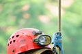 Petzl safety helmets for climbers and caving in Surabaya, Indonesia, April 23, 2023 Royalty Free Stock Photo