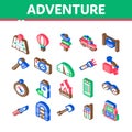 Adventure Isometric Elements Icons Set Vector Royalty Free Stock Photo