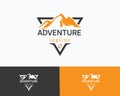 adventure creative logo design template moutain peak