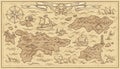 Adventure design of old treasure map Royalty Free Stock Photo