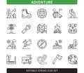 Adventure editable stroke icon set