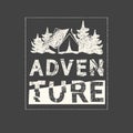 Adventure. Grunge vintage phrase. Typography, t-shirt graphics, print, poster, banner, slogan, flyer, postcard