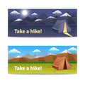 Adventure And Hike Banners Set Royalty Free Stock Photo