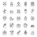 Adventure and Hiking line Icons Pack