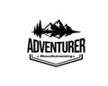 adventure himalaya mountain logo. Silhouette of mountain with reflection in water Royalty Free Stock Photo