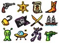 Adventure icons Royalty Free Stock Photo