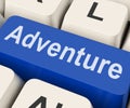 Adventure Key Means Venture Royalty Free Stock Photo