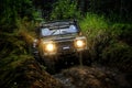 Adventure with landy offroad at cikole forest Royalty Free Stock Photo