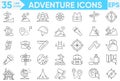 Adventure line icon set. Containing climb, mountains climber and more. Solid vector icons collection.vector and illustrator set Royalty Free Stock Photo