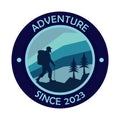 Adventure logo with dark blue design. Hiking Club Expedition Logo Design