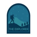 Adventure logo with dark blue design. Hiking Club Expedition Logo Design