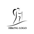 Adventure logo simple line hiker silhouette