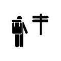 Adventure man road direction way icon. Element of pictogram adventure illustration Royalty Free Stock Photo