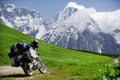 Adventure motorcycle on the Zagar Pass